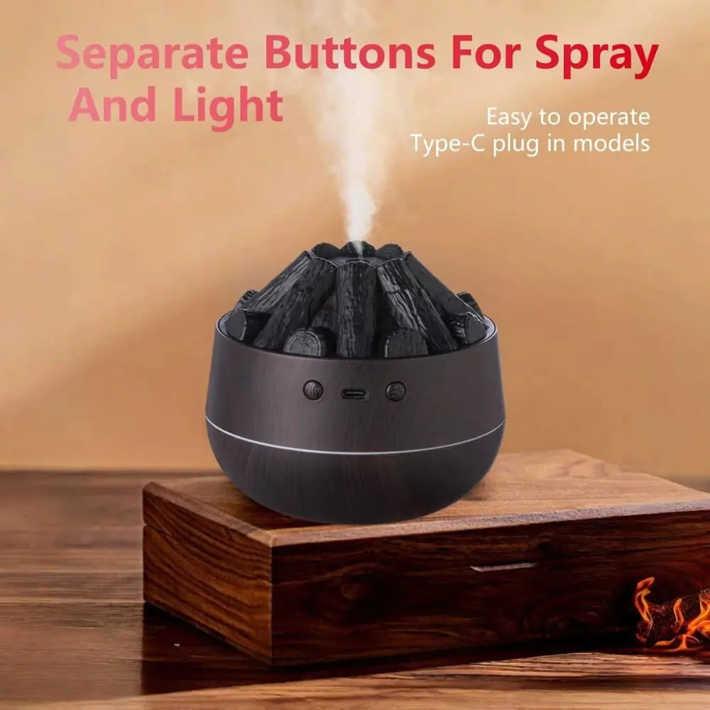 Charcoal Fire Aromatherapy Diffuser – LED Dark Wood Essential Oil Diffuser for Home & Office | Relaxing Spa Mood – Glory” ✅ Glory