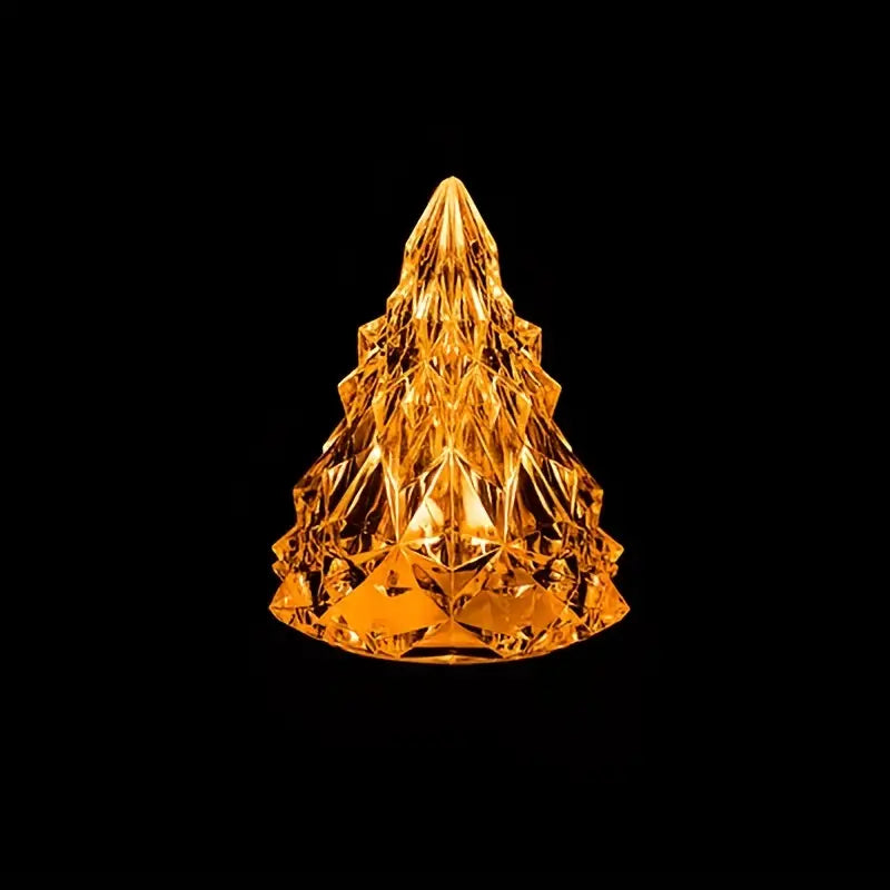 LED Flameless Crystal Mini Christmas Tree Night Light Glory
