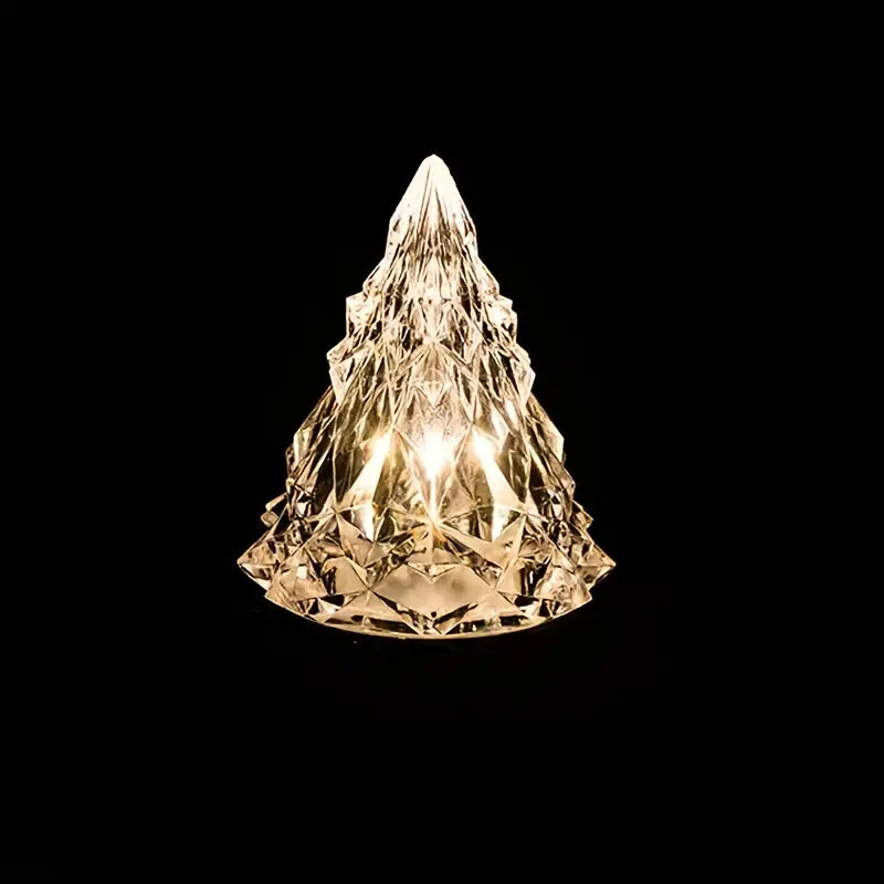 LED Flameless Crystal Mini Christmas Tree Night Light Glory