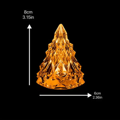 LED Flameless Crystal Mini Christmas Tree Night Light Glory