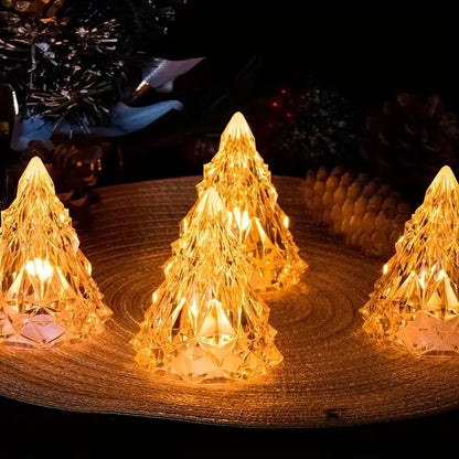 LED Flameless Crystal Mini Christmas Tree Night Light Glory