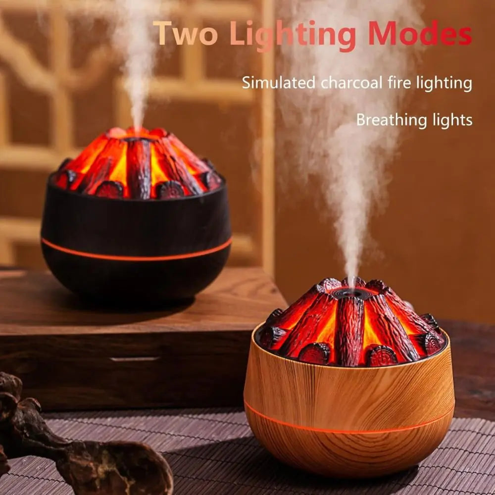 Charcoal Fire Aromatherapy Diffuser – LED Dark Wood Essential Oil Diffuser for Home & Office | Relaxing Spa Mood – Glory” ✅ Glory
