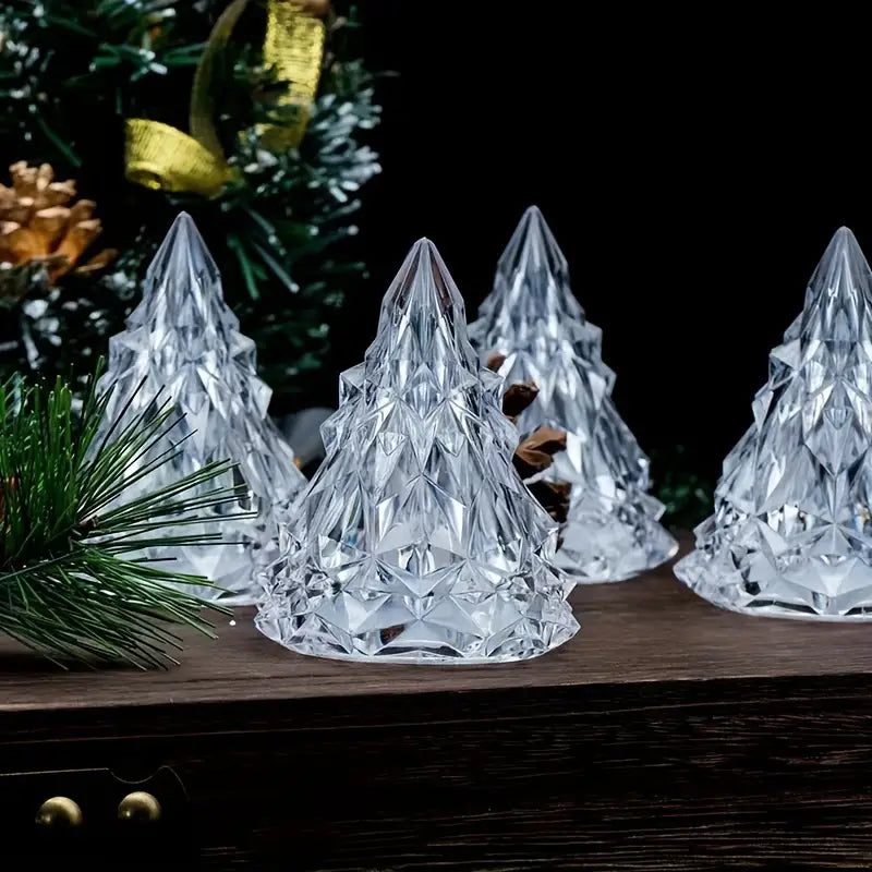 LED Flameless Crystal Mini Christmas Tree Night Light Glory