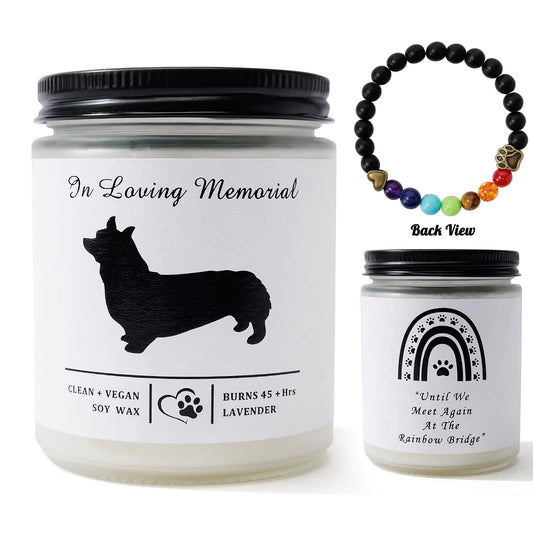 Dog Memorial Candle – Soy Wax Remembrance Gift, 7oz (Corgi) Glory