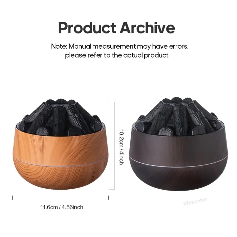 Charcoal Fire Aromatherapy Diffuser – LED Dark Wood Essential Oil Diffuser for Home & Office | Relaxing Spa Mood – Glory” ✅ Glory