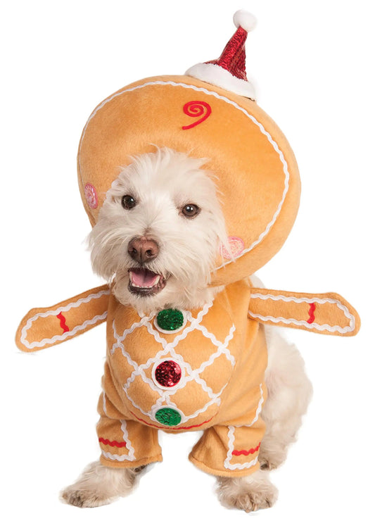 Rubies Walking Gingerbread Man Pet Costume Medium Glory