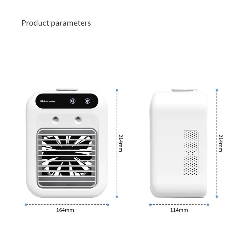 Mini Portable Air Cooler 3-in-1 – AC Fan, Humidifier for Room, Office & Car | Fast Cooling Glory
