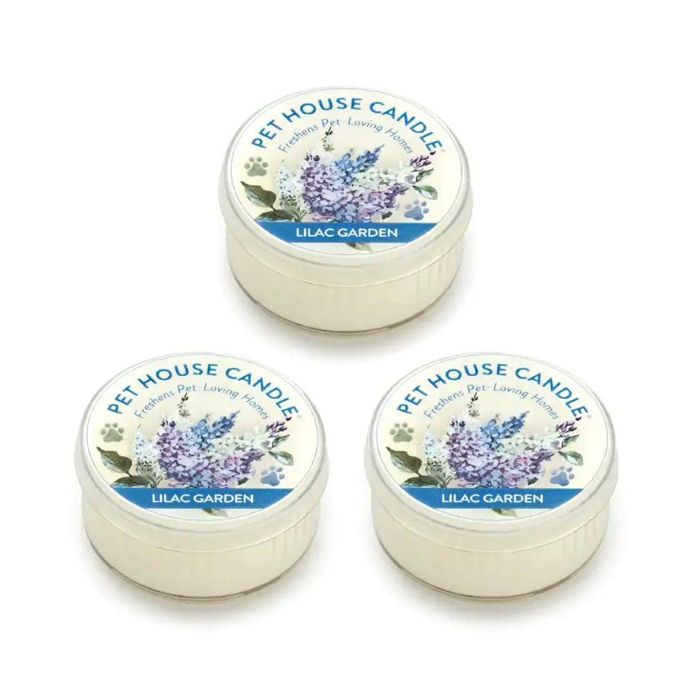Pet Odor Eliminator Mini Candle – Natural Wax, 3 Pack (Lilac Garden) Glory